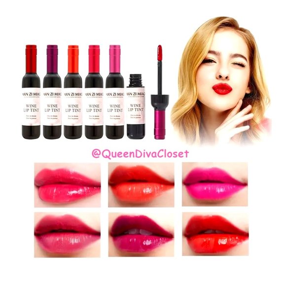 6 Wine Bottle Liquid Lipstick Set Matte & Velvet Finish Waterproof Lip Glosses - Picture 1 of 8